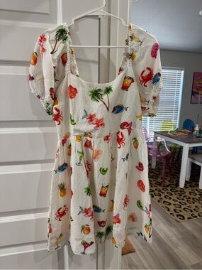 Show Me Your MuMu White Tropical Print Mini Dress